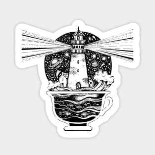 lighthouse coffee cup Sticker